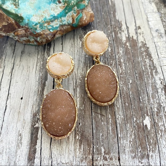 Beautiful Druzy Quartz Earrings - Picture 2 of 6